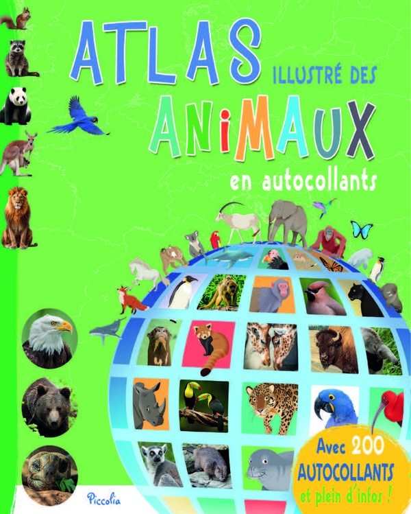 ATLAS ILLUSTRE DES ANIMAUX EN AUTOCOLLANTS