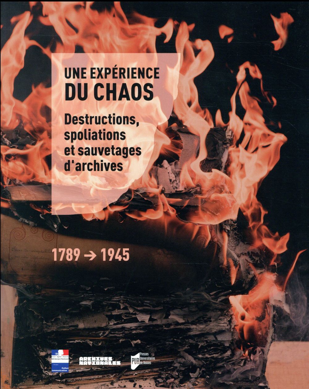 UNE EXPERIENCE DU CHAOS - DESTRUCTIONS, SPOLIATIONS ET SAUVETAGES D'ARCHIVES 1789-1945