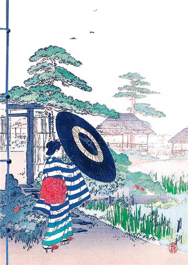 CARNET HAZAN LES JARDINS DANS L'ESTAMPE JAPONAISE 12 X 17 CM (PAPETERIE)