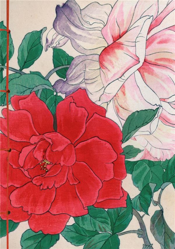 CARNET HAZAN ROSES DANS L'ESTAMPE JAPONAISE 18 X 26 CM (PAPETERIE)
