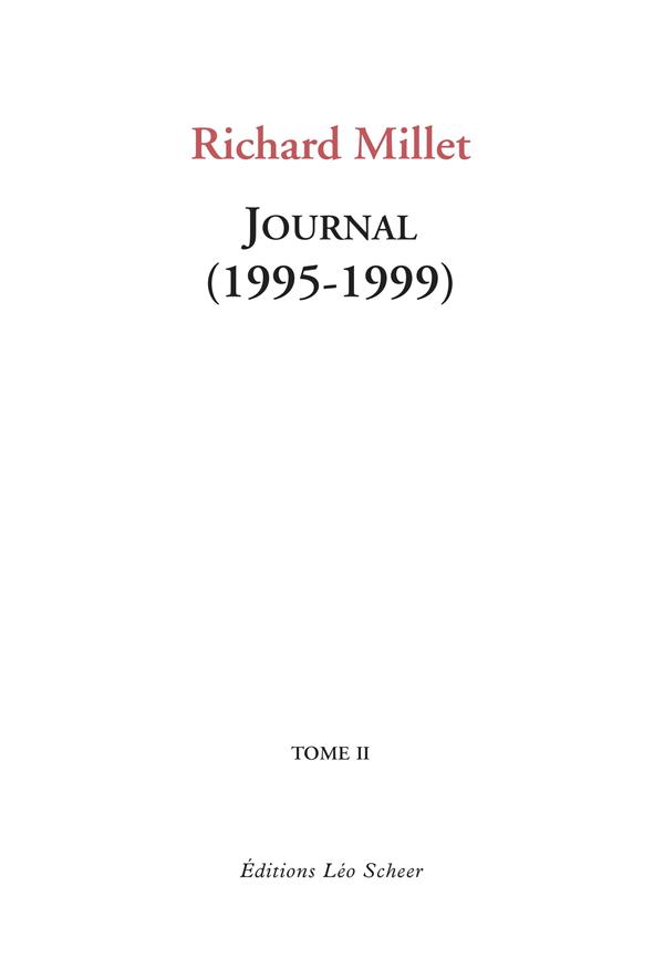JOURNAL (1995-1999) TOME II