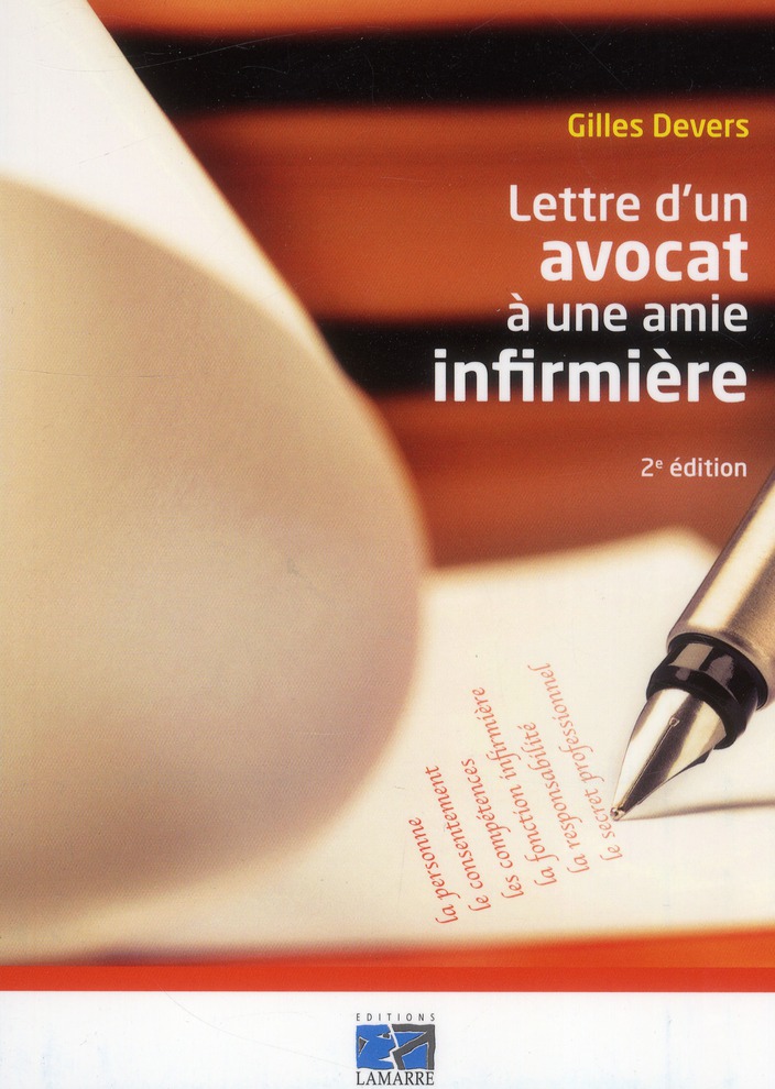 LETTRE D'UN AVOCAT A UNE AMIE INFIRMIERE - 2EME EDITION