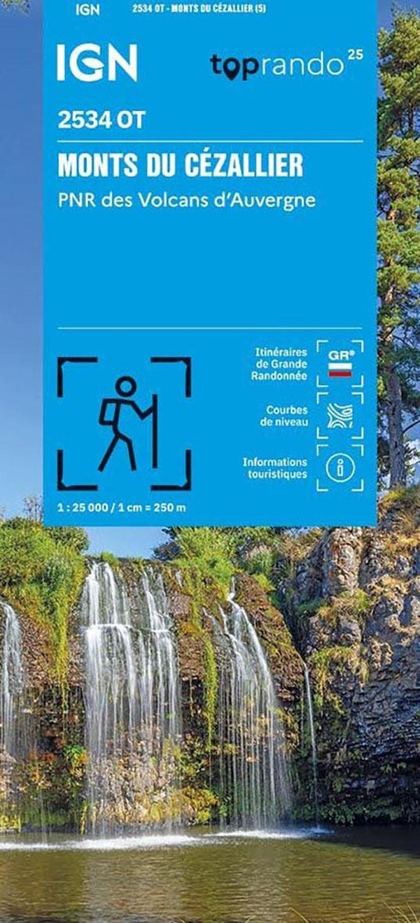 2534OT MONTS DU CEZALLIER, PNR DES VOLCANS D'AUVERGNE / RECTO