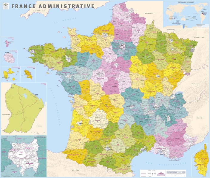 FRANCE ADMINISTRATIVE PLASTIFIEE NOUVELLES REGIONS