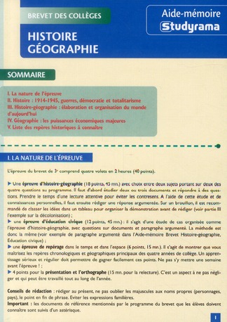 HISTOIRE, GEOGRAPHIE