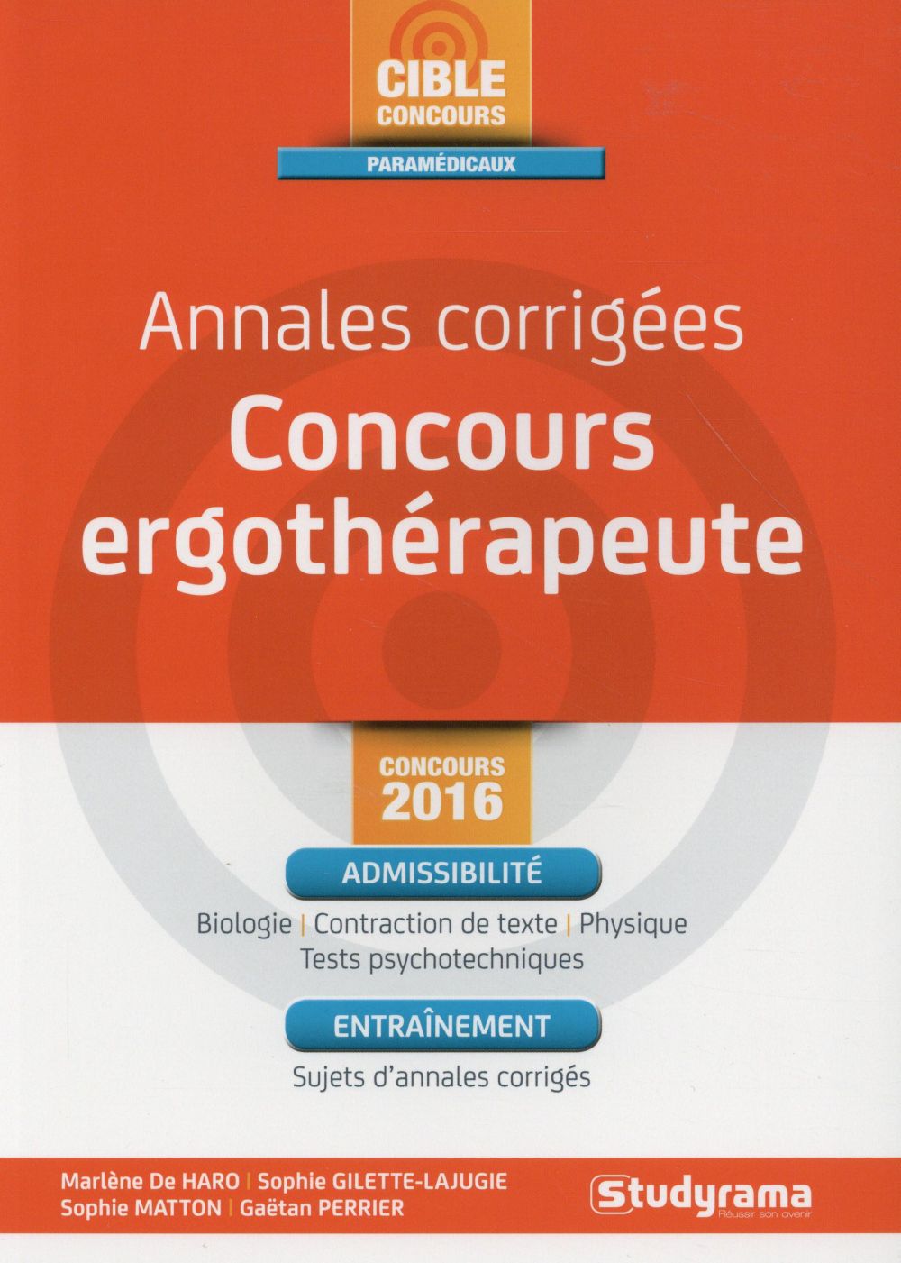 ANNALES CORRIGEES CONCOURS ERGOTHERAPEUTE 2016