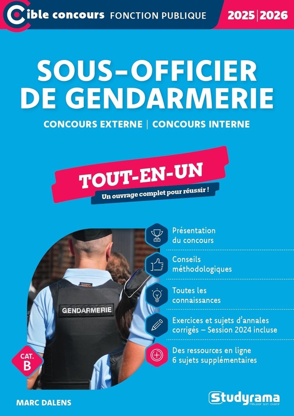 CIBLE CONCOURS FONCTION PUBLIQUE - SOUS-OFFICIER DE GENDARMERIE TOUT-EN-UN (CATEGORIE B CONCOURS 2