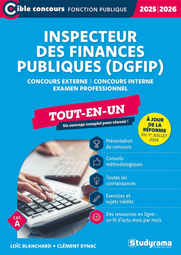 CIBLE CONCOURS FONCTION PUBLIQUE - INSPECTEUR DES FINANCES PUBLIQUES (DGFIP) TOUT-EN-UN (CATEGORIE