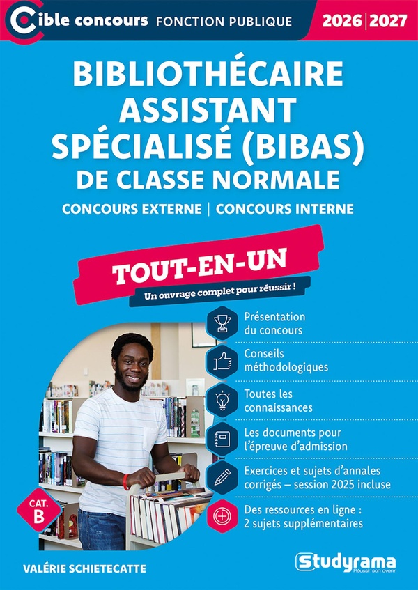CIBLE CONCOURS FONCTION PUBLIQUE - BIBLIOTHECAIRE ASSISTANT SPECIALISE (BIBAS) DE CLASSE NORMALE TO