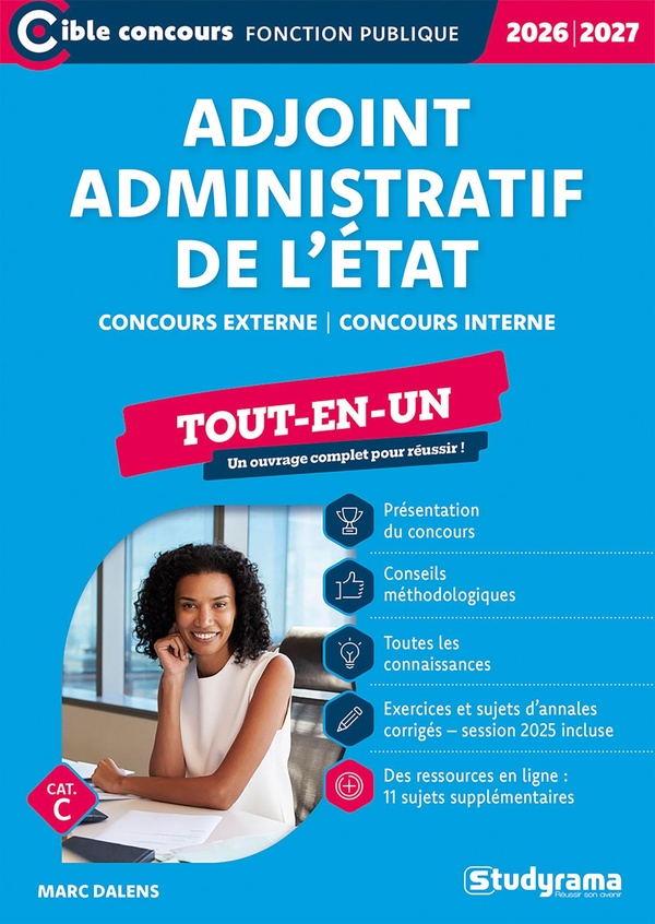 CIBLE CONCOURS FONCTION PUBLIQUE - ADJOINT ADMINISTRATIF PRINCIPAL DE 2E CLASSE DE L'ETAT TOUT-EN-U