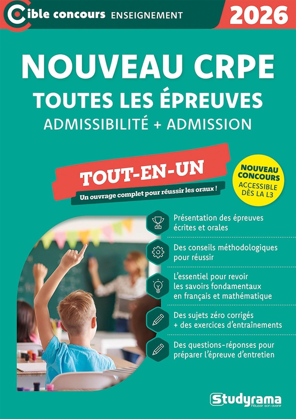 CIBLE CONCOURS ENSEIGNEMENT - NOUVEAU CRPE TOUTES LES EPREUVES (ADMISSIBILITE + ADMISSION) - CONCOU