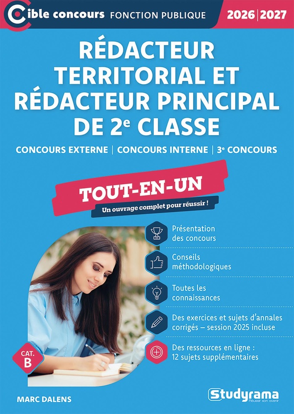 CIBLE CONCOURS FONCTION PUBLIQUE - REDACTEUR TERRITORIAL REDACTEUR PRINCIPAL DE 2E CLASSE (CATEGORI
