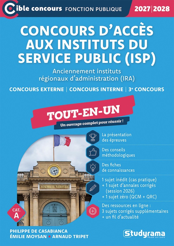 CIBLE CONCOURS FONCTION PUBLIQUE - CONCOURS D'ACCES AUX INSTITUTS DU SERVICE PUBLIC (ISP) ANCIENNEM