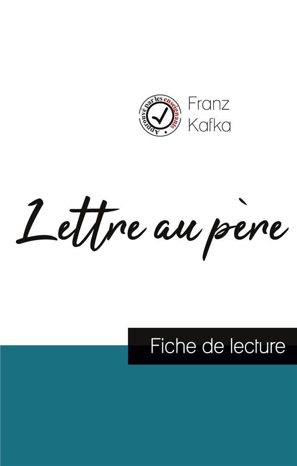LETTRE AU PERE DE KAFKA (FICHE DE LECTURE ET ANALYSE COMPLETE DE L'OEUVRE)