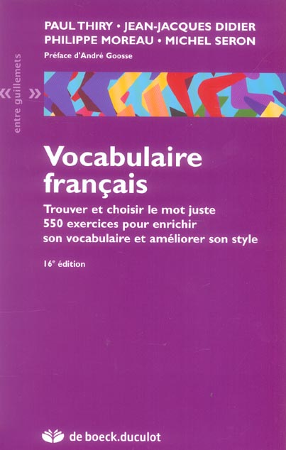 VOCABULAIRE FRANCAIS
