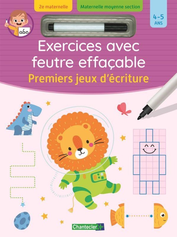 EXERCICES AVEC FEUTRE EFFACABLE -PREMIERS JEUX D'ECRITURE (4-5 A.)