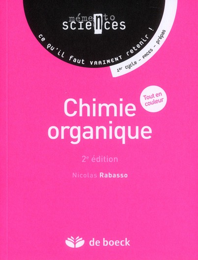 CHIMIE ORGANIQUE - MEMENTO