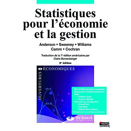 STATISTIQUES POUR L'ECONOMIE ET LA GESTION