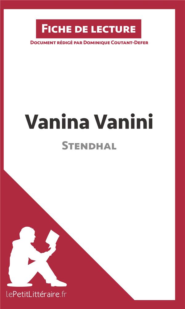 VANINA VANINI DE STENDHAL (FICHE DE LECTURE) - RESUME COMPLET ET ANALYSE DETAILLEE DE L'OEUVRE