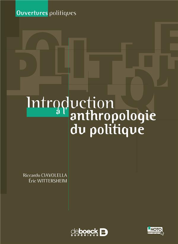 INTRODUCTION A L'ANTHROPOLOGIE DU POLITIQUE