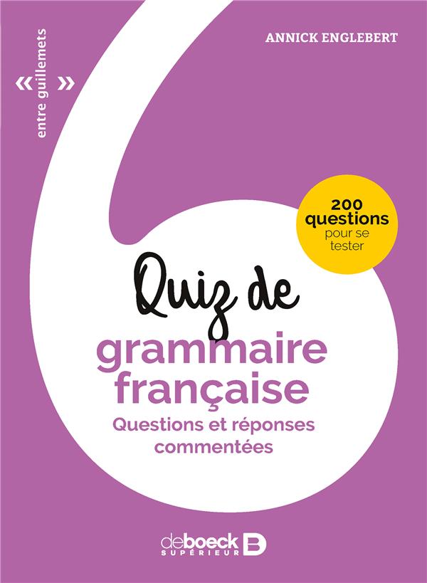 QUIZ DE GRAMMAIRE FRANCAISE