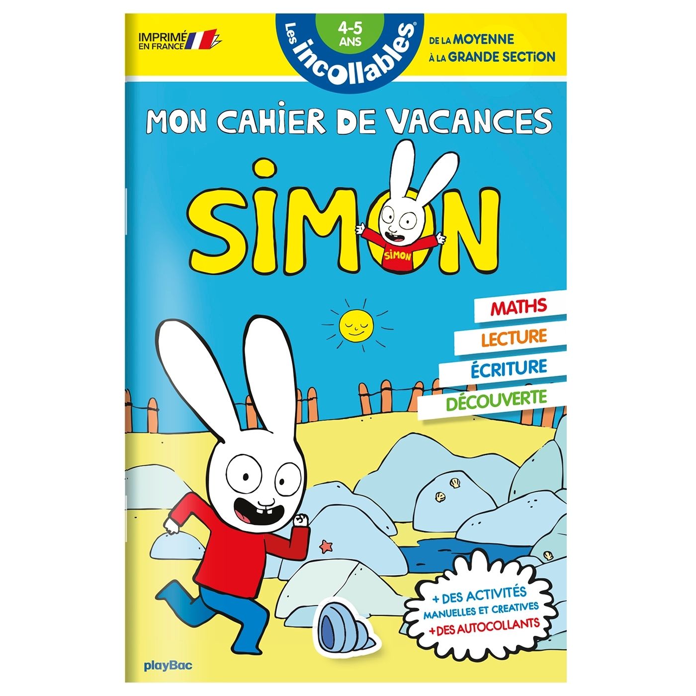 CAHIER DE VACANCES 2025 SIMON - LES INCOLLABLES - MOYENNE SECTION A GRANDE SECTION - 4/5 ANS