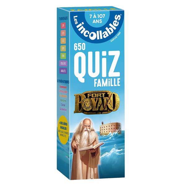 FORT BOYARD - 650 QUIZ FAMILLE - 2023 - POUR JOUER TOUS ENSEMBLE DU CP AU COLLEGE + NIVEAU ADULTES