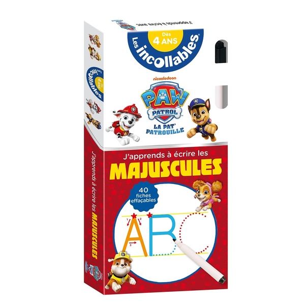 LES INCOLLABLES - MAXI EVENTAIL - J'APPRENDS A ECRIRE LES MAJUSCULES AVEC LA PAT' PATROUILLE - 40 FI
