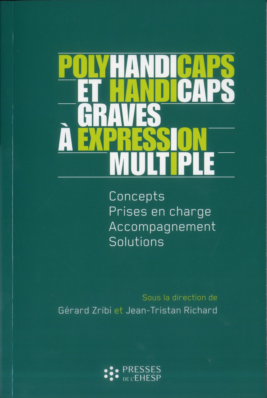 POLYHANDICAPS ET HANDICAPS GRAVES A EXPRESSION MULTIPLE - CONCEPTS, PRISES EN CHARGE, ACCOMPAGNEMENT