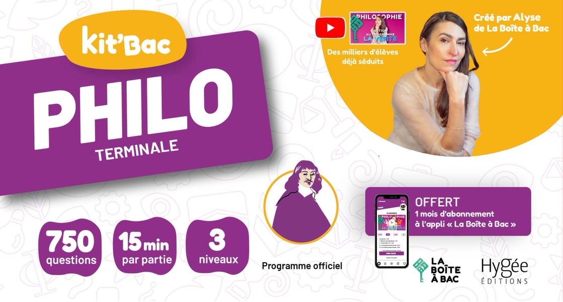 KIT'BAC PHILO TERMINALE GENERALE ET TECHNOLOGIQUE - 350 CARTES, 750 QUESTIONS ET UN MOIS D'ABONNEMEN
