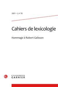CAHIERS DE LEXICOLOGIE - 2001 - 1, N  78