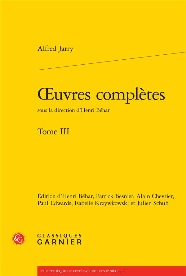OEUVRES COMPLETES - TOME III - OEUVRES COMPLETES. TOME III [JARRY (ALFRED)]