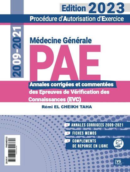 PAE MEDECINE GENERALE ANNALES CORRIGESS 2023