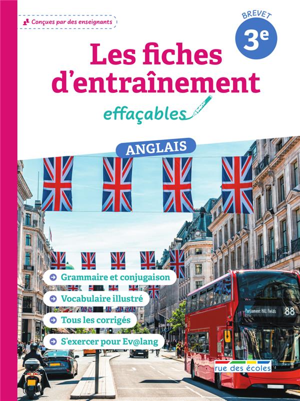 LES FICHES D'ENTRAINEMENT EFFACABLES ANGLAIS 3E