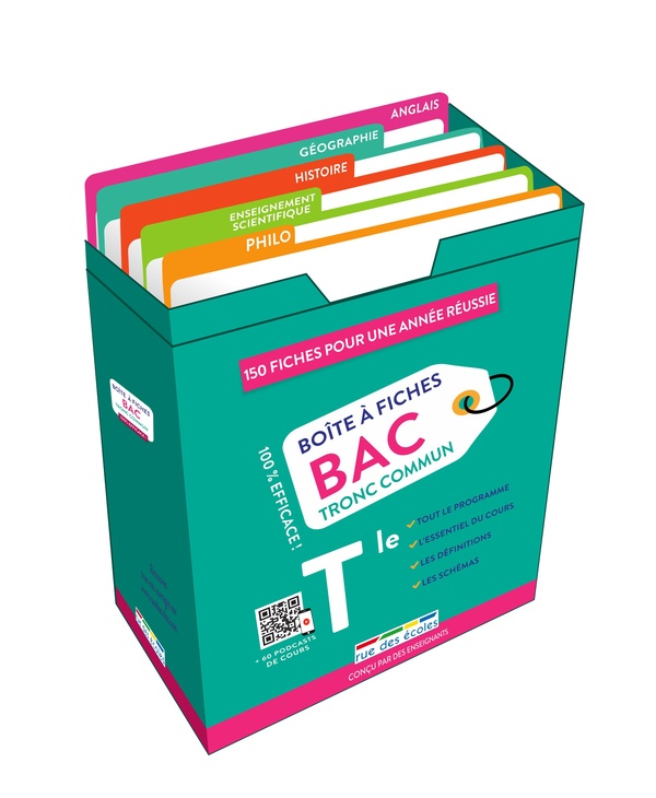 BOITE A FICHES - BAC TRONC COMMUN - 150 FICHES POUR REUSSIR SON BAC !