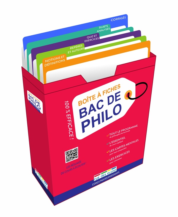 BOITE A FICHES - BAC DE PHILO - 80 FICHES POUR REUSSIR A L'EPREUVE !