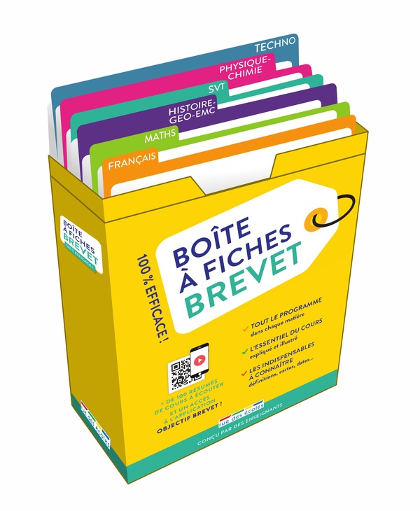 BOITE A FICHES - BREVET - 180 FICHES POUR REUSSIR !