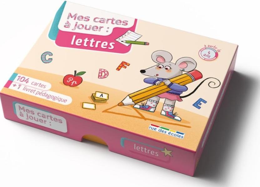 MES CARTES A JOUER - LETTRES, DES 4 ANS - 104 CARTES + 1 LIVRET PEDAGOGIQUE