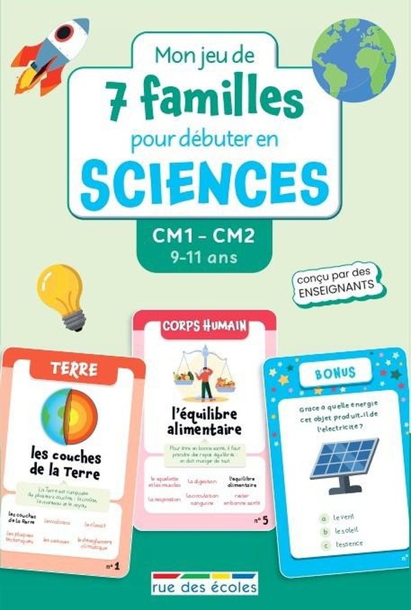 MON JEU DE 7 FAMILLES POUR DEBUTER EN SCIENCES - CM1-CM2 - 49 CARTES POUR REVISER LES NOTIONS ESSENT