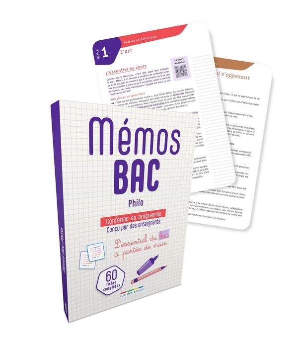 MEMOS BAC PHILOSOPHIE - 60 FICHES POUR REVISER - L'ESSENTIEL A PORTEE DE MAINS !