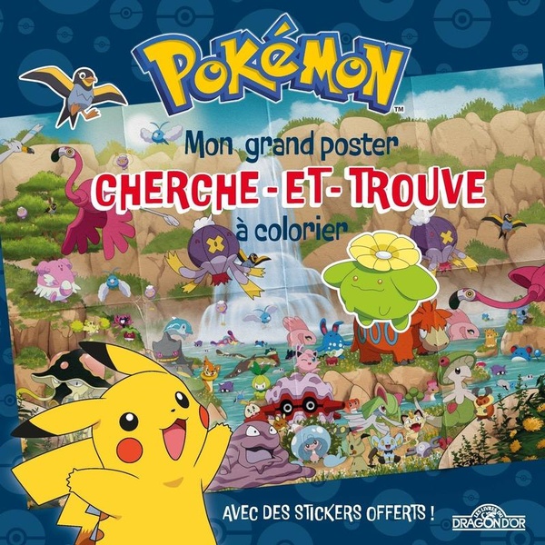 POKEMON - MON GRAND POSTER CHERCHE-ET-TROUVE A COLORIER