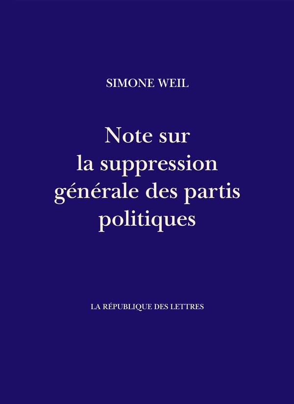 NOTE SUR LA SUPPRESSION GENERALE DES PARTIS POLITIQUES