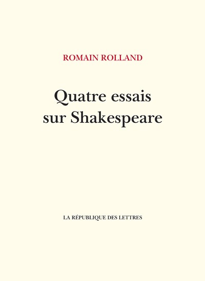 QUATRE ESSAIS SUR SHAKESPEARE