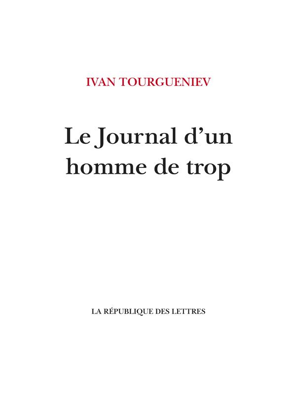 LE JOURNAL D'UN HOMME DE TROP