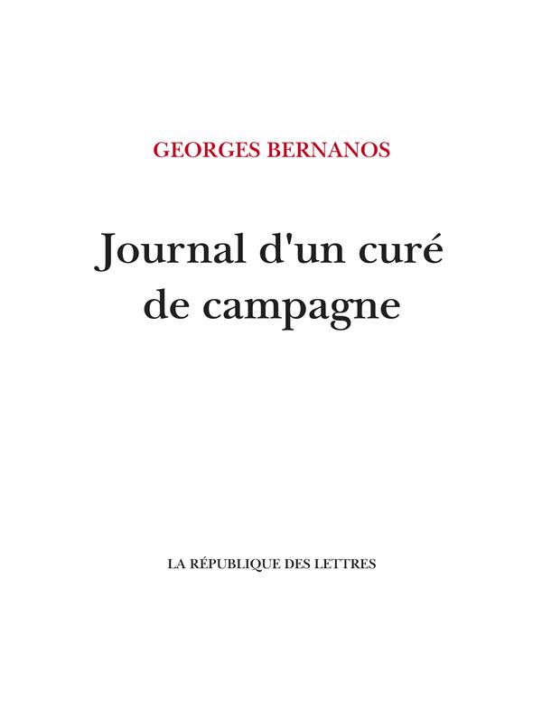 JOURNAL D'UN CURE DE CAMPAGNE