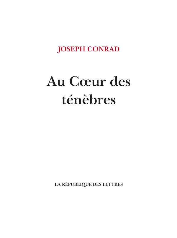 AU COEUR DES TENEBRES