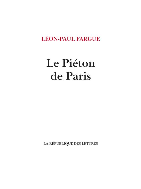 LE PIETON DE PARIS