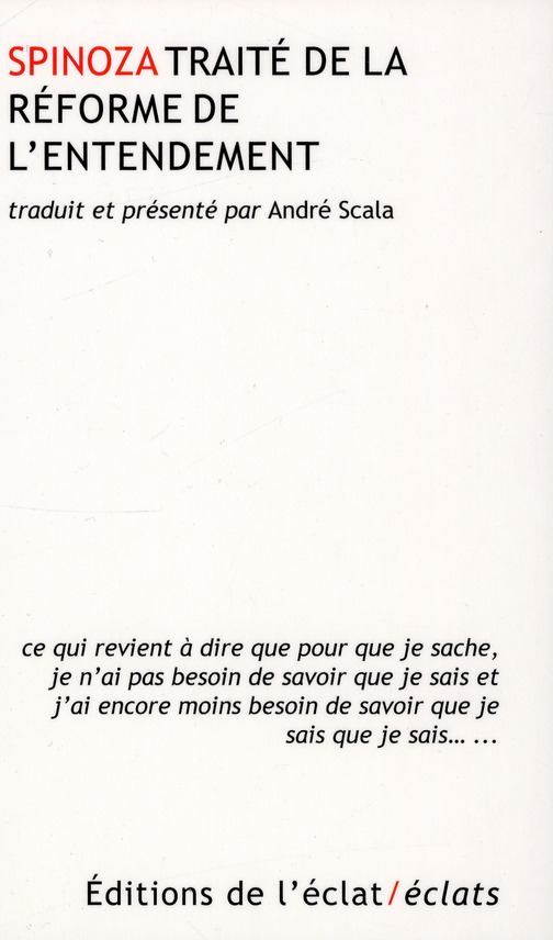 TRAITE DE LA REFORME DE L'ENTENDEMENT
