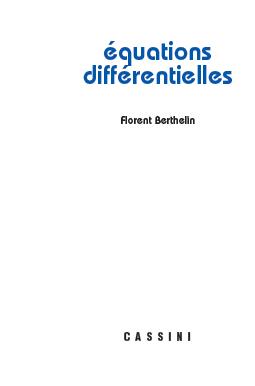 EQUATIONS DIFFERENTIELLES