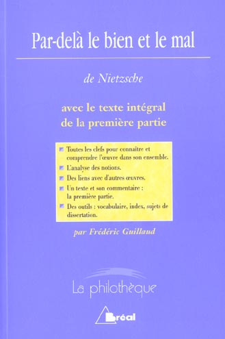 PAR DELA LE BIEN ET LE MAL (NIETZSCHE)